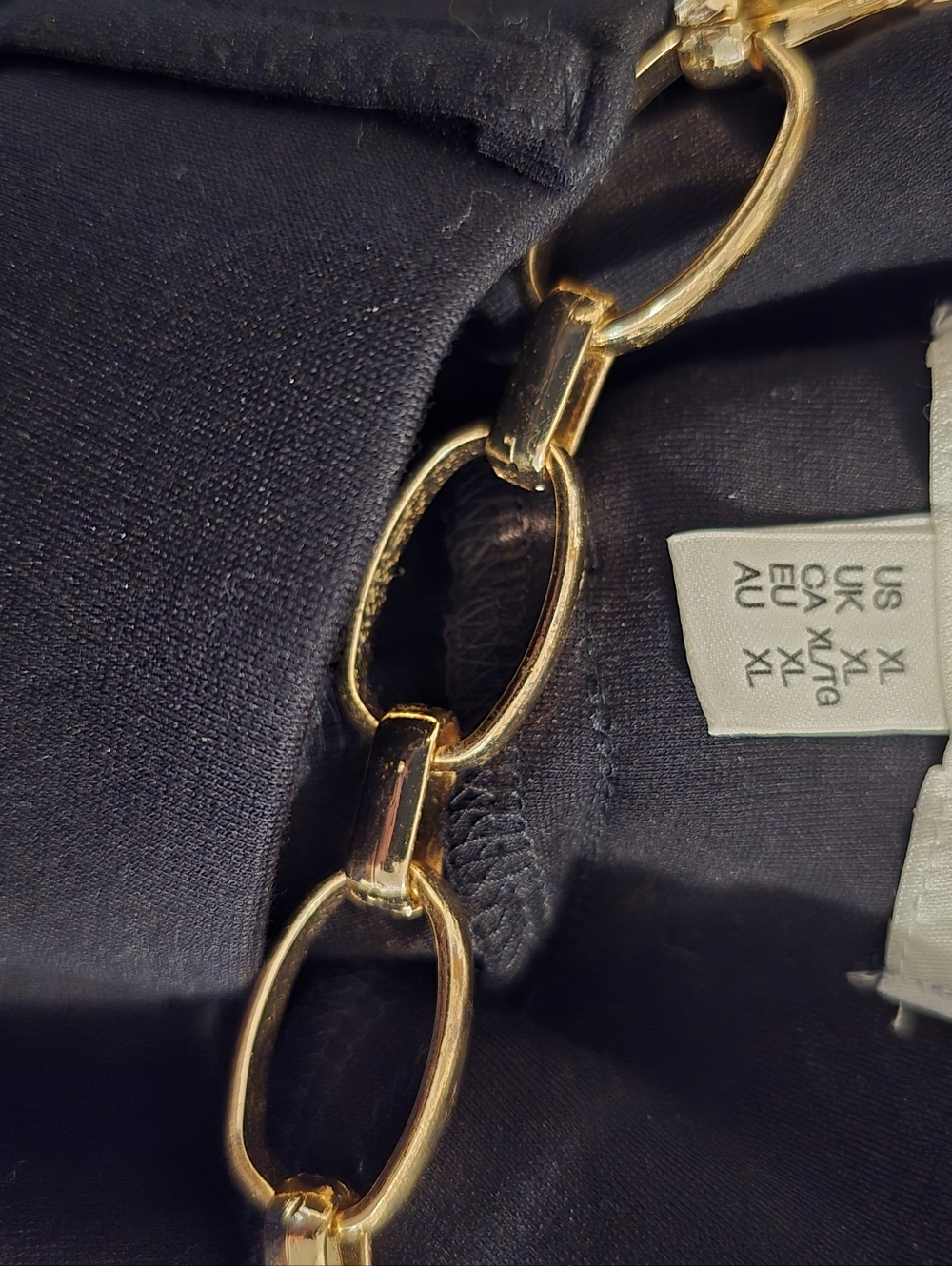 Haver And Blair High-Waist Black Wide-Leg Pants with Decorative Gold Chain - Picture 5 of 5